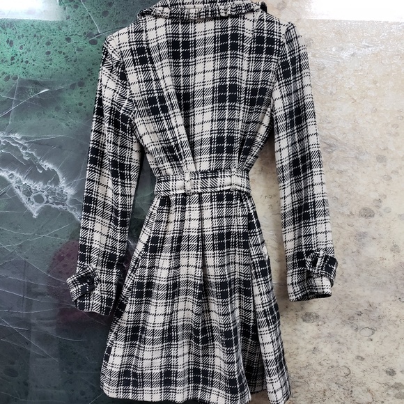 GRASS COLLECTION WOMEN'S TRENCH  BLACK/ GREY -M - Picture 2 of 4